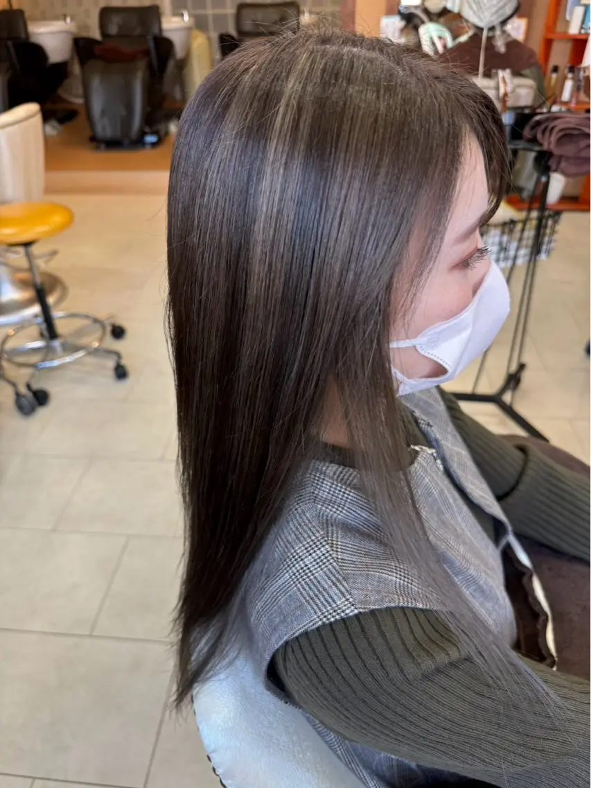 ロング カット ヘアカラー トリートメント ヘッドスパ 美容室F i t✂️ ササキのヘアスタイル
