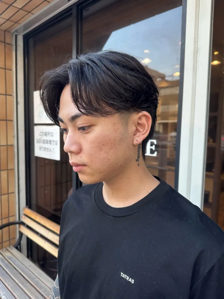 ショート パーマ メンズ センターパート カット パーマ ハヤシカズキ/カラー ✂/メンズパーマのヘアスタイル