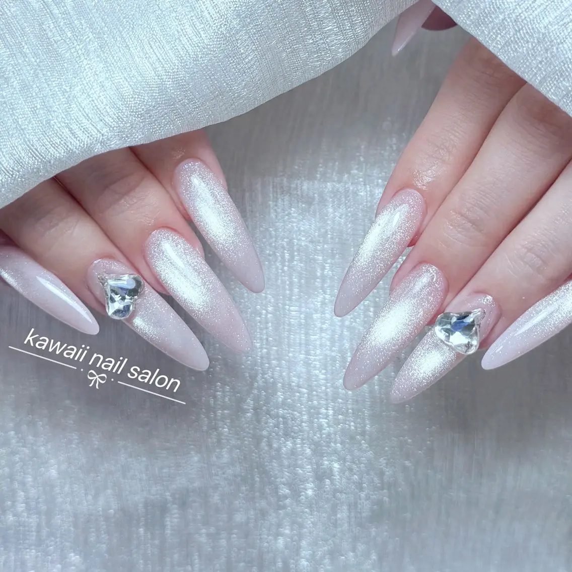 ネイル 長さ出し キラキラネイル ロングネイル マグネットネイル 持ち込み Kawaii Nail Salonのネイルデザイン