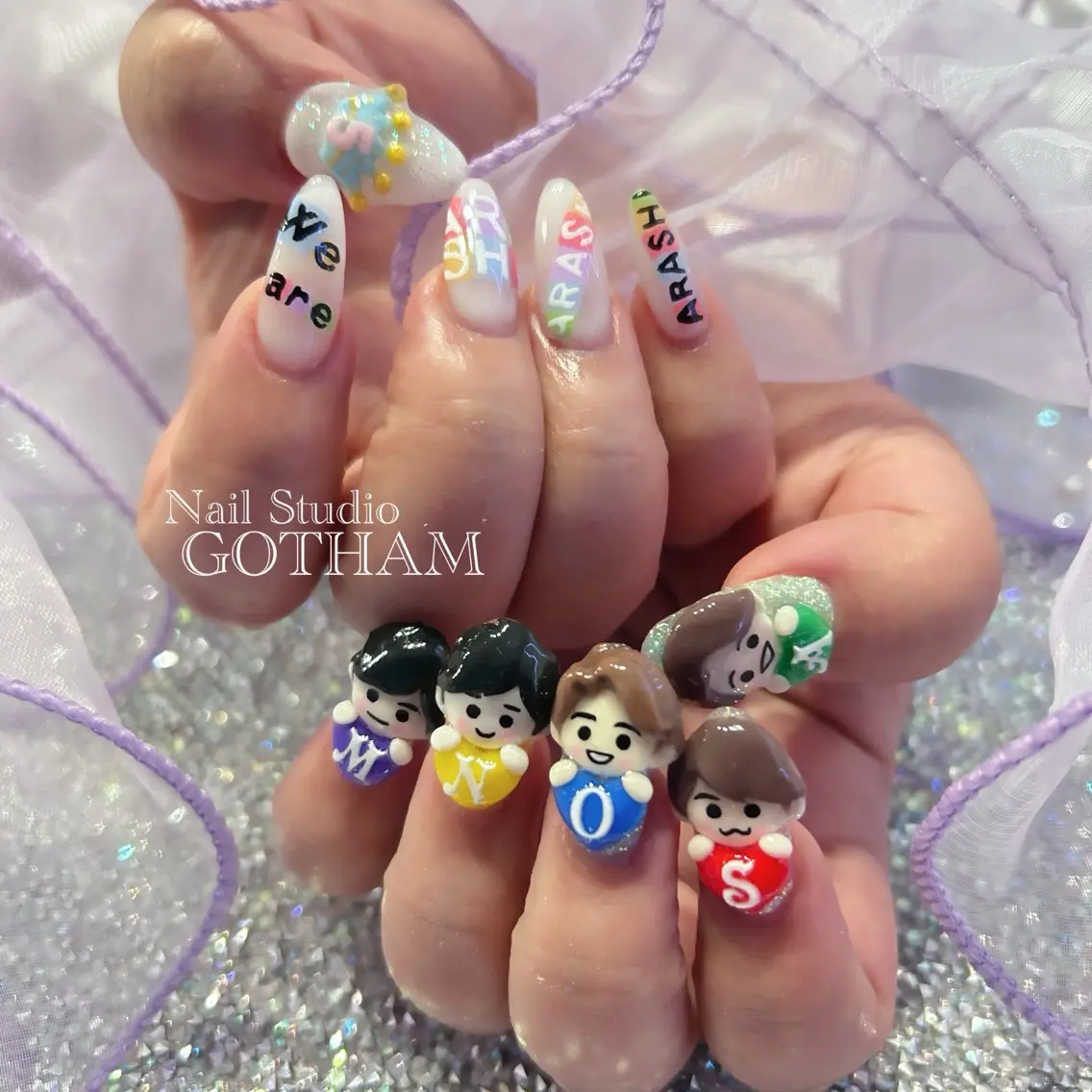 ネイル アートネイル 持ち込み ハンドネイル 高円寺駅からすぐ🌈 ネイルGOTHAMのネイルデザイン