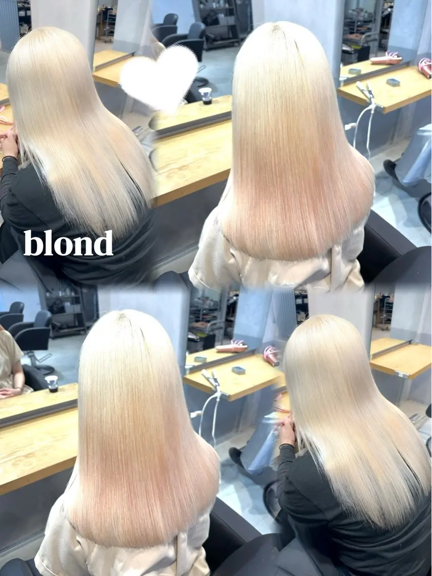 セミロング カラー ブリーチ 抜きっぱなしブロンド ブロンド ダブルカラー ヘアカラー トリートメント 🌟ハイライト/ハイ トーン🌟MIKIのヘアスタイル