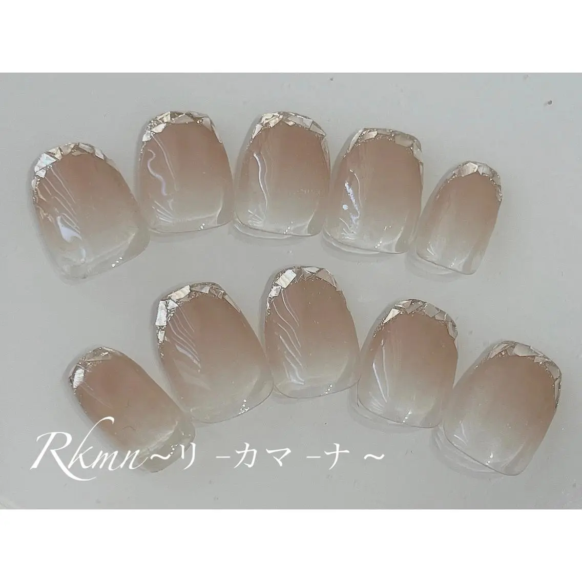 ネイル アートネイル フレンチネイル ガラスフレンチ グラデーション 春ネイル ハンドネイル フットネイル ハンドケア Rkmn ~リ-カマ-ナ~のネイルデザイン
