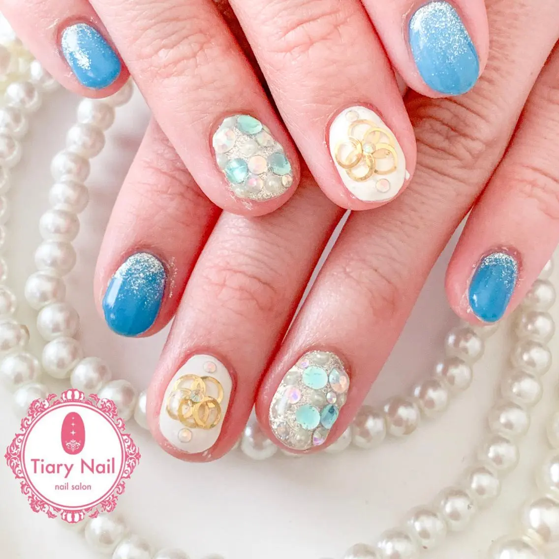 ネイル 桜ネイル 成人式 オフィスネイル ハンドネイル 💗🪽Tiary Nail🪽💗のネイルデザイン