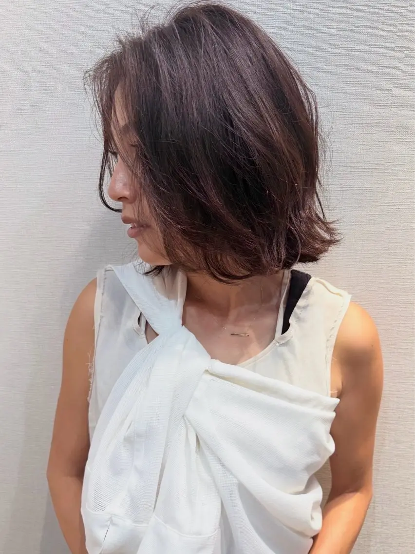 ショート カラー ボブレイヤー ボブ レイヤーカット カット ヘアカラー トリートメント 田室 和幸のヘアスタイル