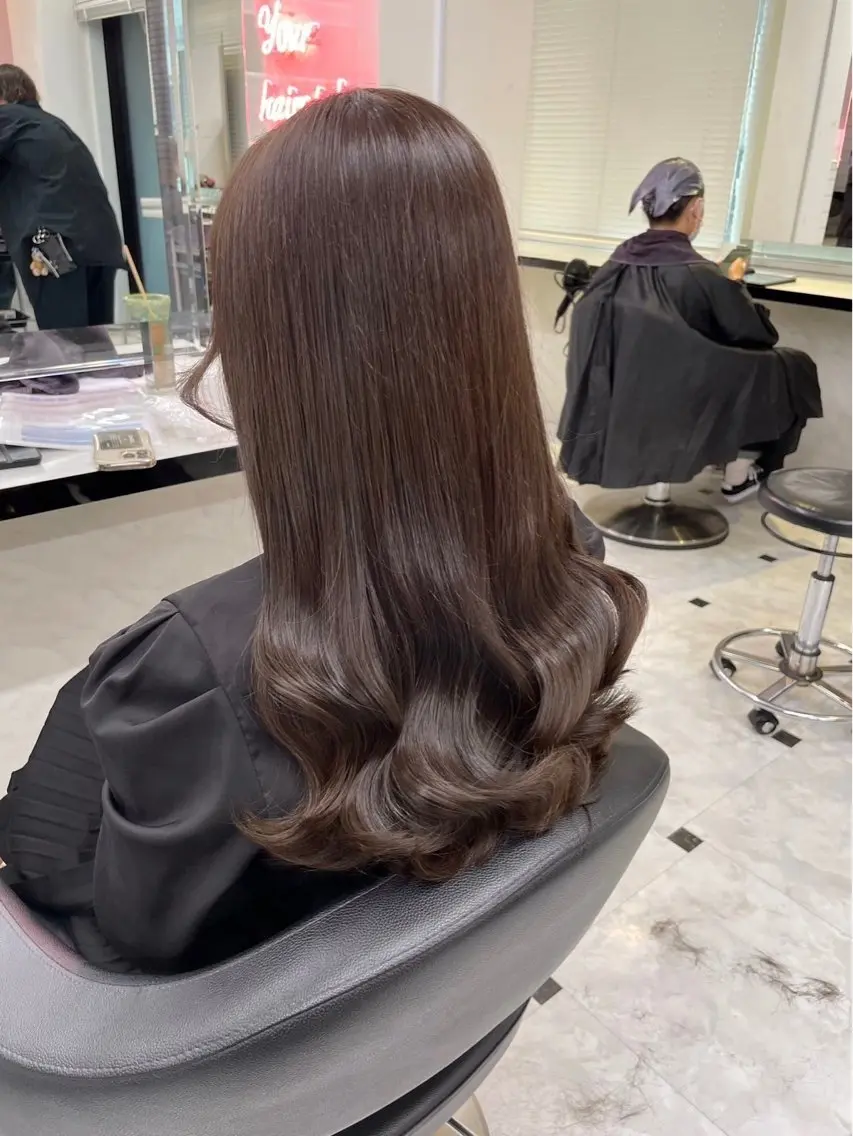 ロング カラー ヘアアレンジ ブラウンカラー マロンブラウン 髪質改善 トリートメント 💓色落ちまで綺麗な 垢抜けカラー💓のヘアスタイル
