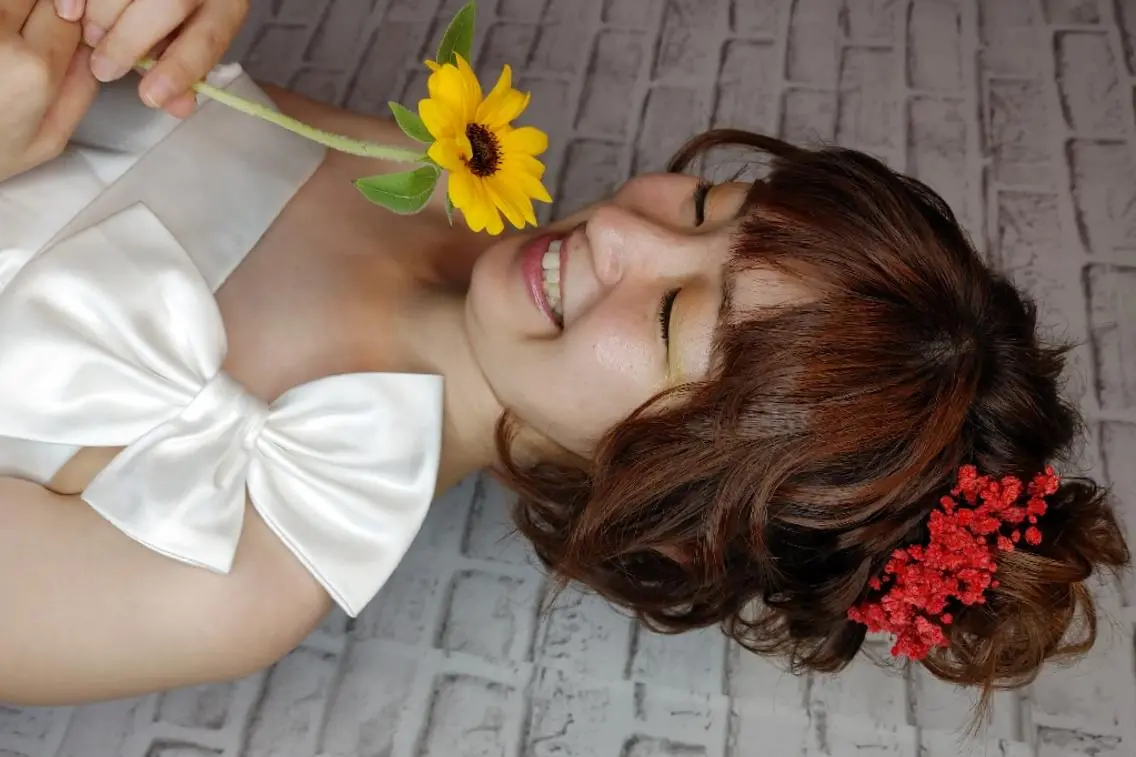 ミディアム ヘアアレンジ Nagao Ayumiのマツエク・マツパデザイン