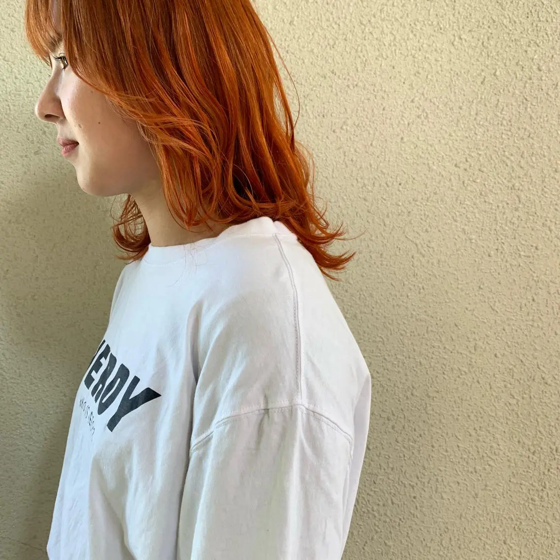 ミディアム カラー オレンジ オルチャンヘア ウルフカット カット ヘアカラー トリートメント 韓国×髪質改善特化 💍maki💍のヘアスタイル