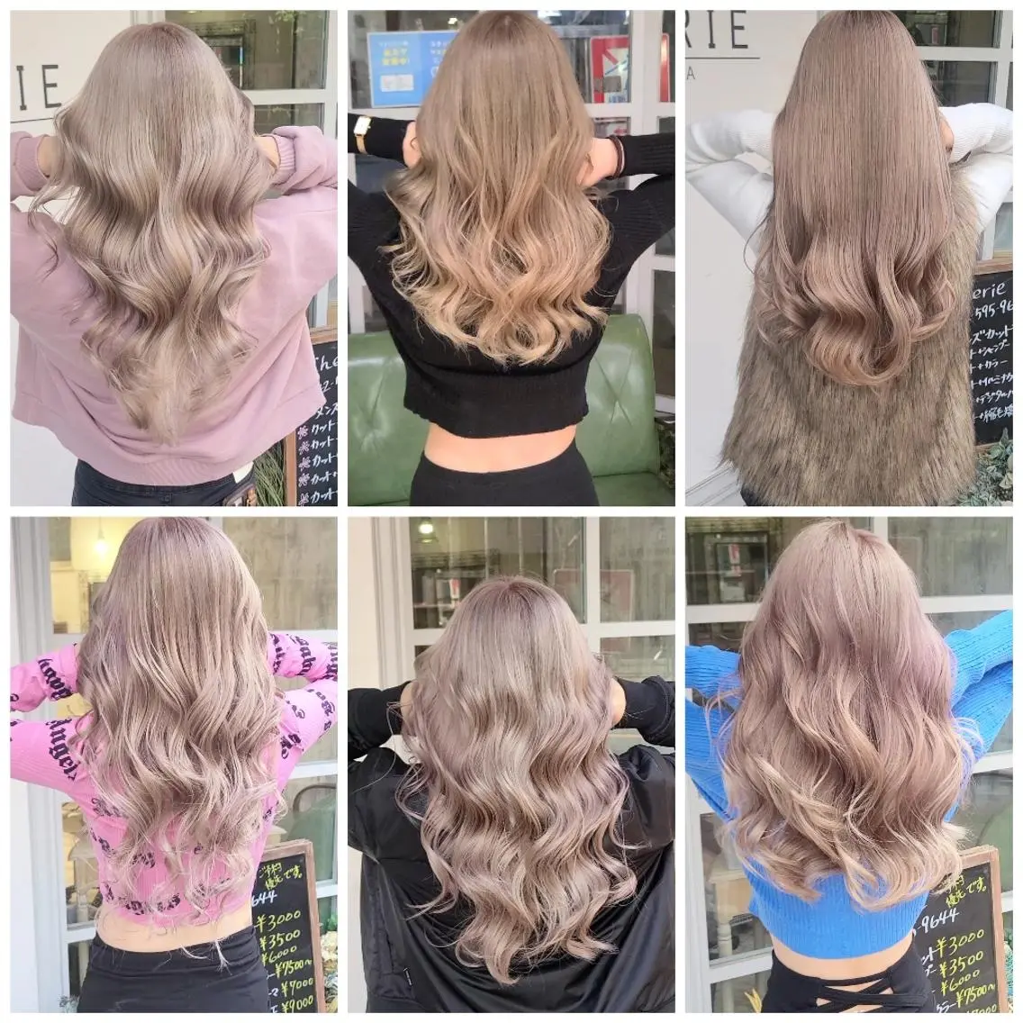 ロング カラー アッシュ アッシュグレー バレイヤージュ ベージュカラー ブリーチ ヘアカラー バレイヤージュ/ ハイライト/大内格のヘアスタイル