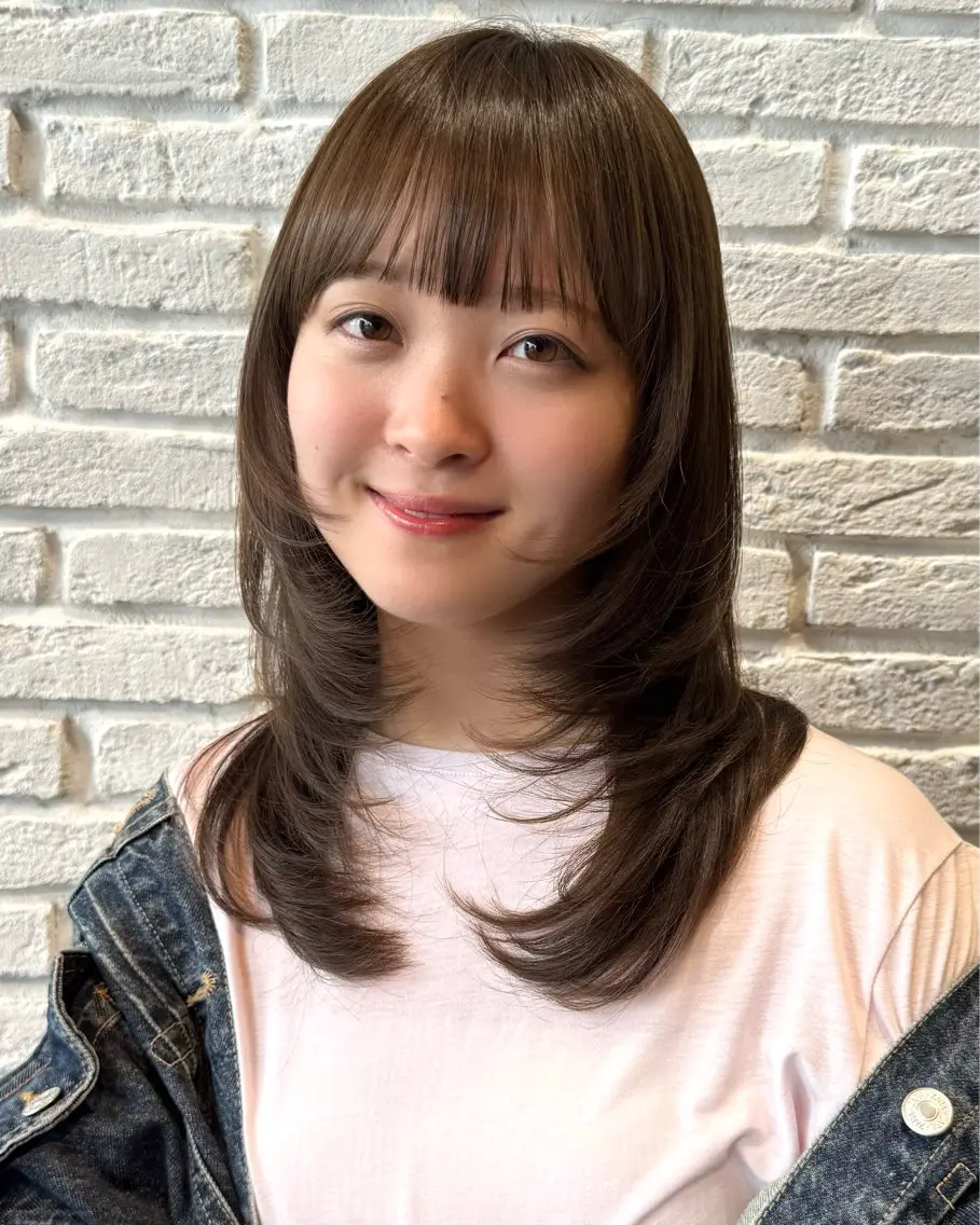 ミディアム カラー ハイレイヤー レイヤーカット カット ヘアカラー トリートメント レイヤー🩰髪質改善 /透明感/kanaのヘアスタイル