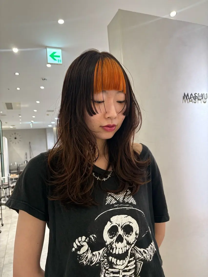セミロング 顔周りカット レイヤーカット カット ヘアカラー 天王寺美容室/ アヤカのヘアスタイル