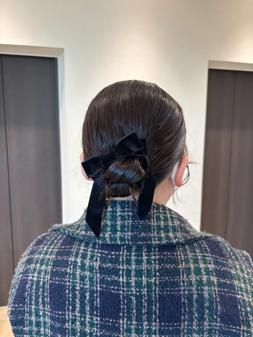 ミディアム ヘアアレンジ ボブ ヘアセット 𝐚𝐲𝐚𝐧𝐞 /美髪/透明感カラーのヘアスタイル