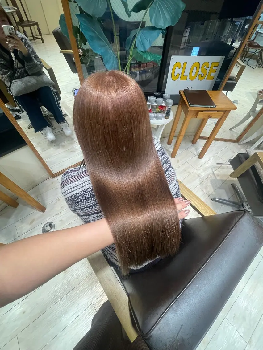 ロング カラー ベージュカラー ブリーチ 透明感カラー ピンクカラー トリートメント ヘアカラー アレンジ🎀ツヤ髪✨ 北野亜優実🌱のヘアスタイル