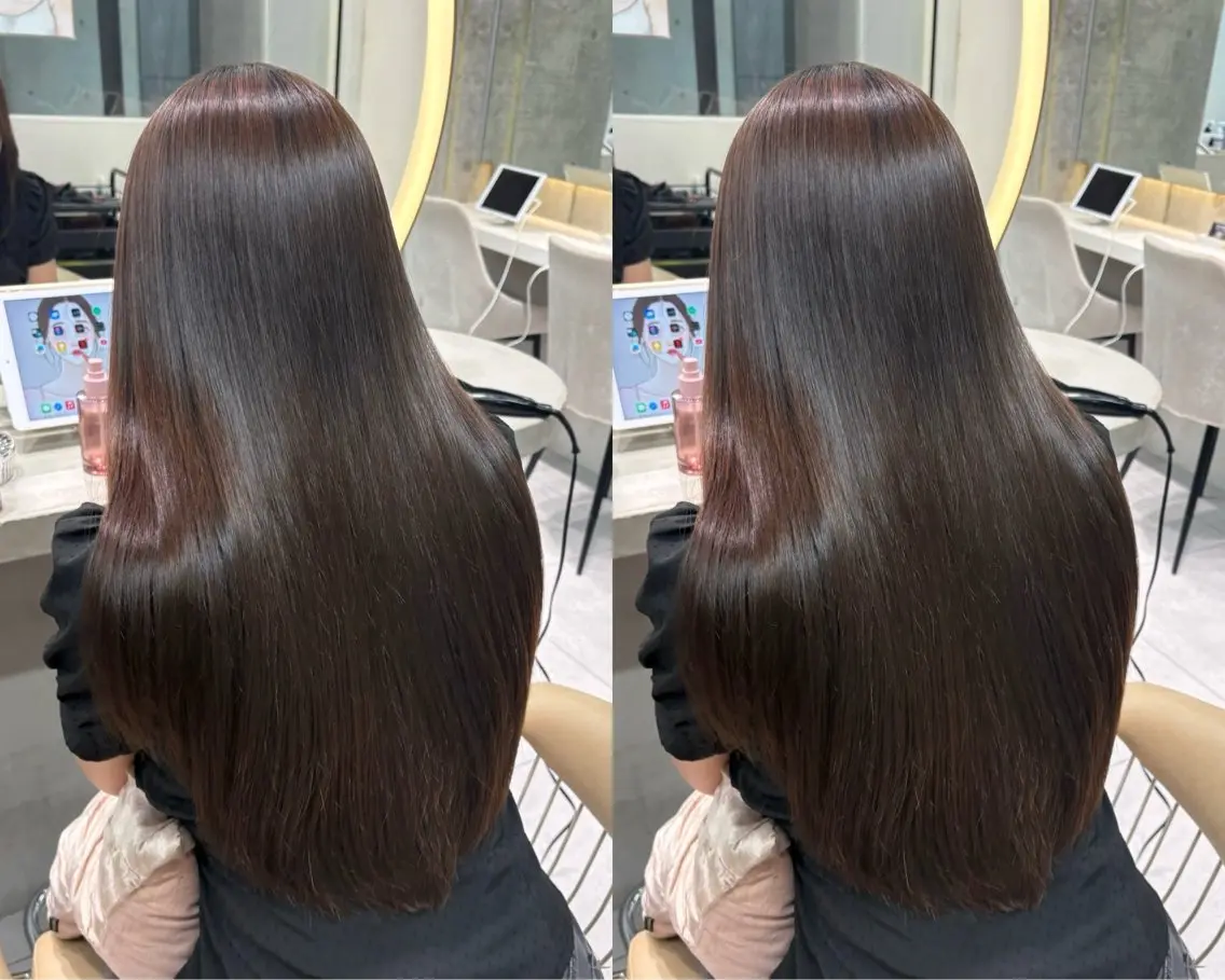 ロング ヘアカラー トリートメント 顔周り🇰🇷韓国 レイヤー/モエのヘアスタイル