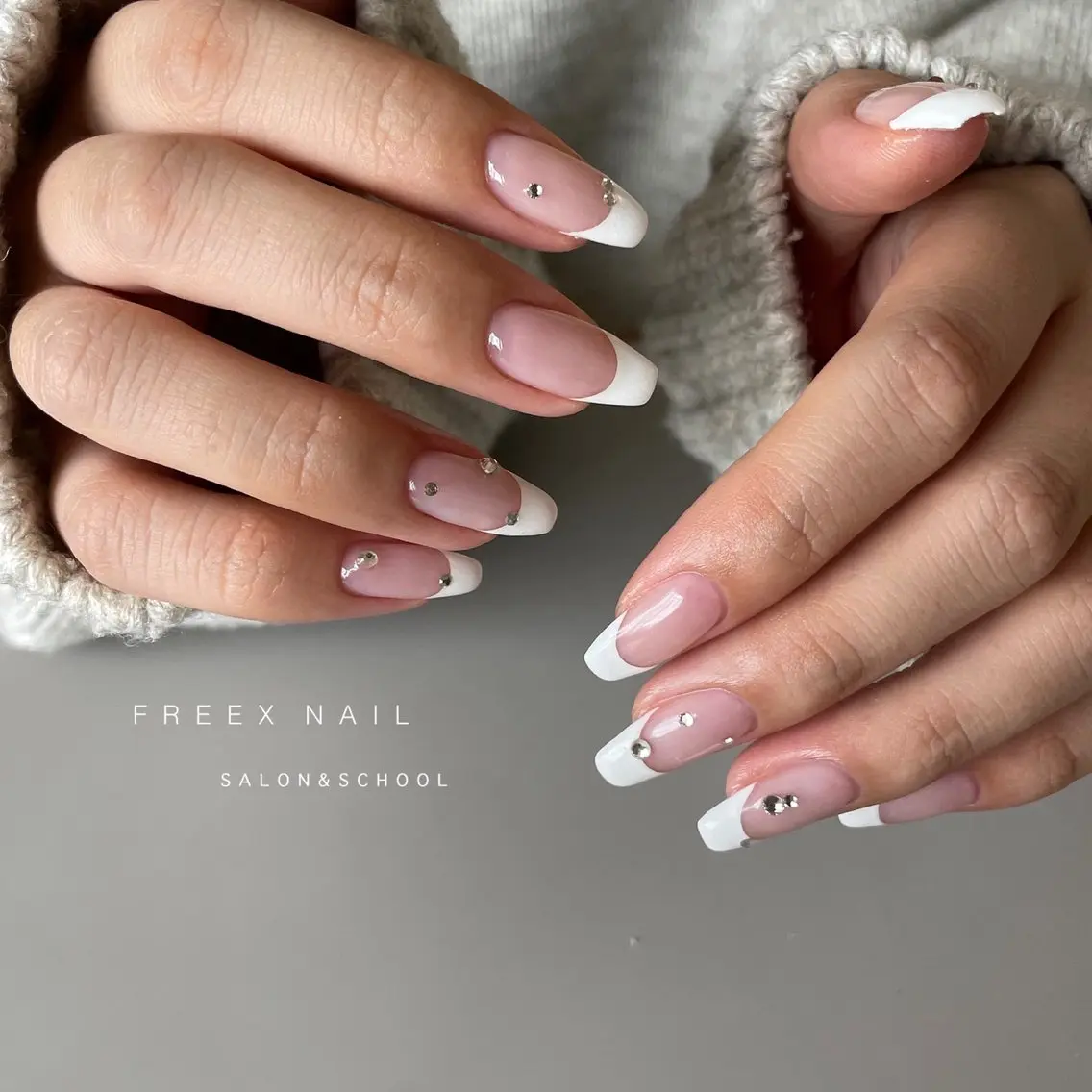 ネイル フレンチネイル 冬ネイル ハンドネイル フットネイル freex nail /ニュアンス/個性派のネイルデザイン