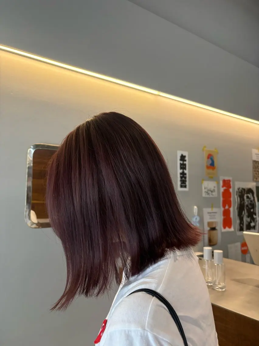ミディアム カラー ブラウンカラー ピンクカラー ピンクブラウン 上野 桜果のヘアスタイル