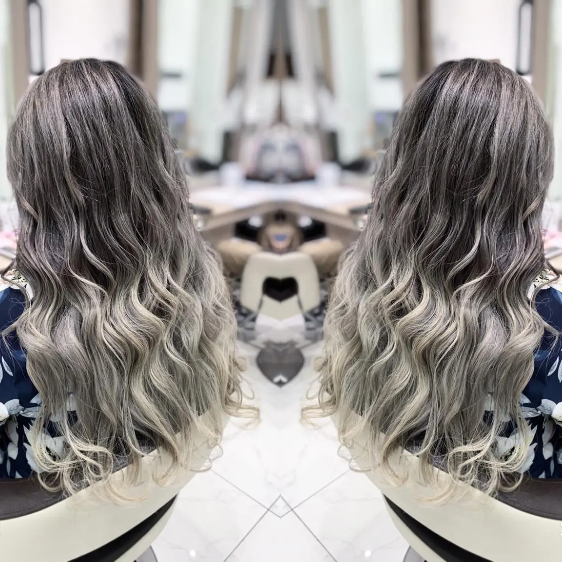 ロング カラー グレージュ カット ヘアカラー トリートメント ブリーチ/バレイヤ ージュ川端裕司のヘアスタイル