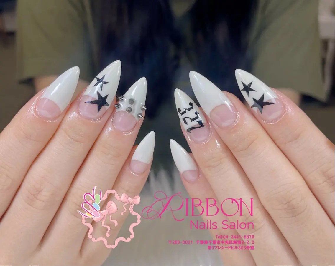 ネイル フレンチネイル ジェルネイル マグネットネイル 持ち込み ニュアンスネイル ハンドネイル Ribbonnail salonのネイルデザイン