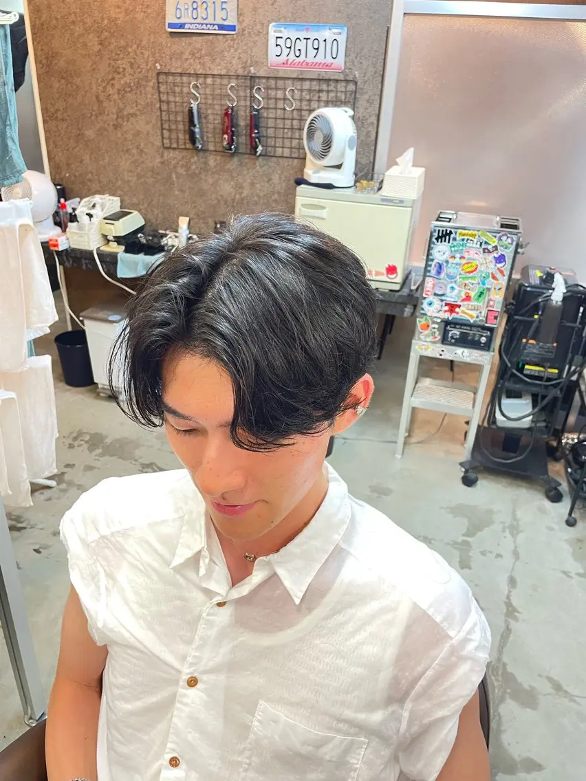 ショート メンズパーマ特化 カバヤマ　リョウのヘアスタイル