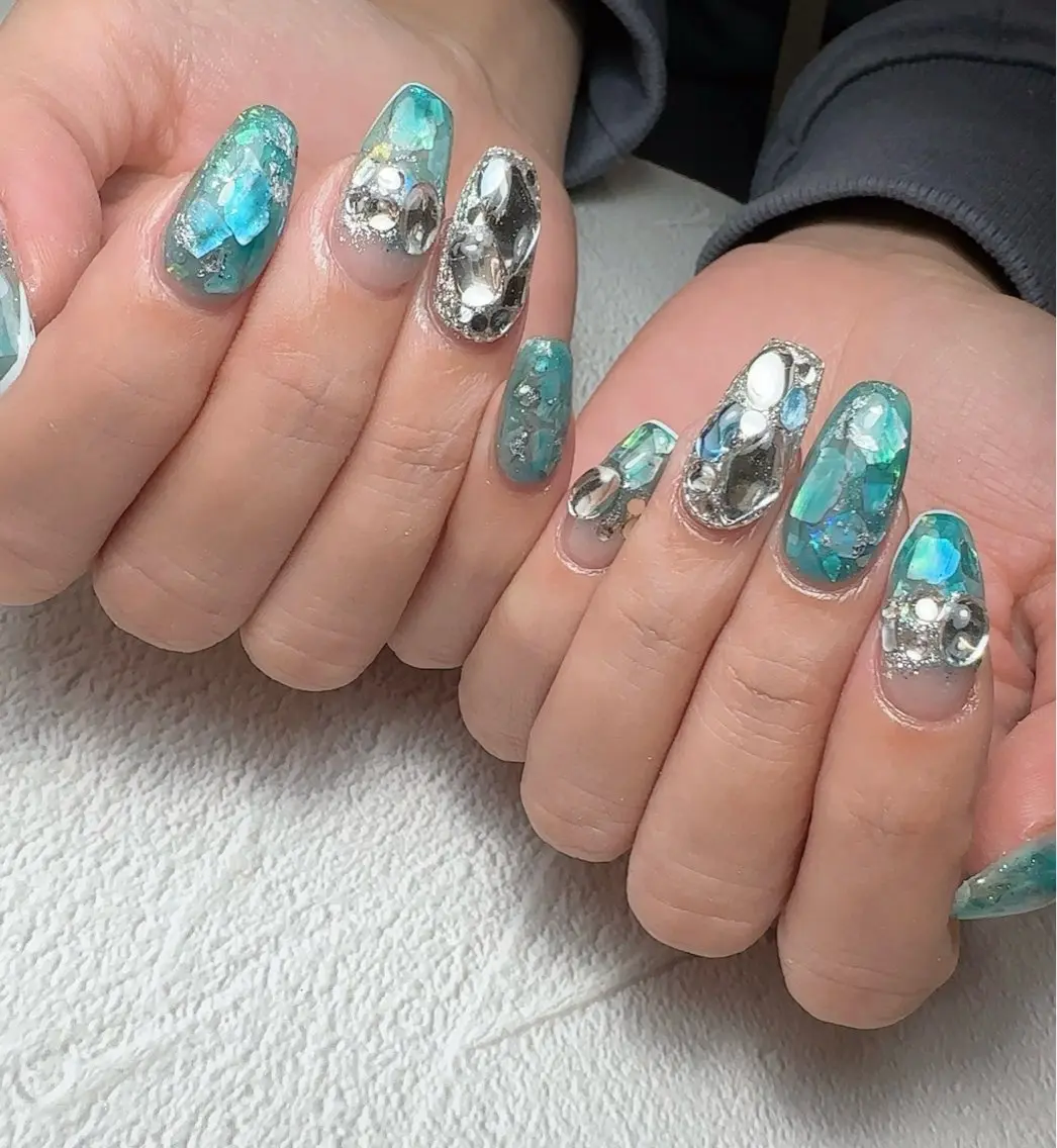 ネイル アートネイル ハート マグネットネイル 持ち込み ニュアンスネイル ハンドネイル Nailsalon Mimiy..♡のネイルデザイン