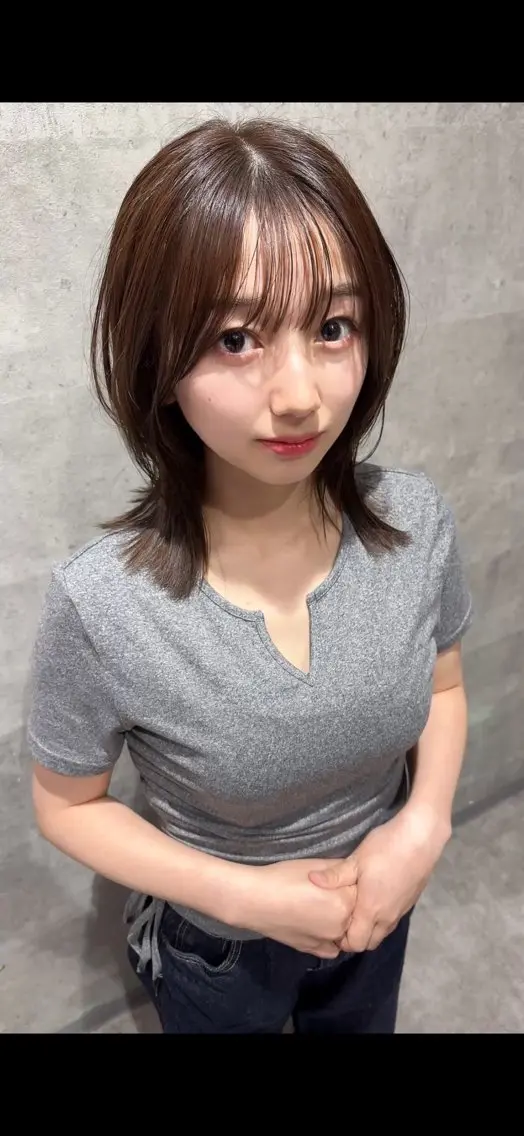 ミディアム カラー カット ヘアカラー 青木 奏楽のヘアスタイル