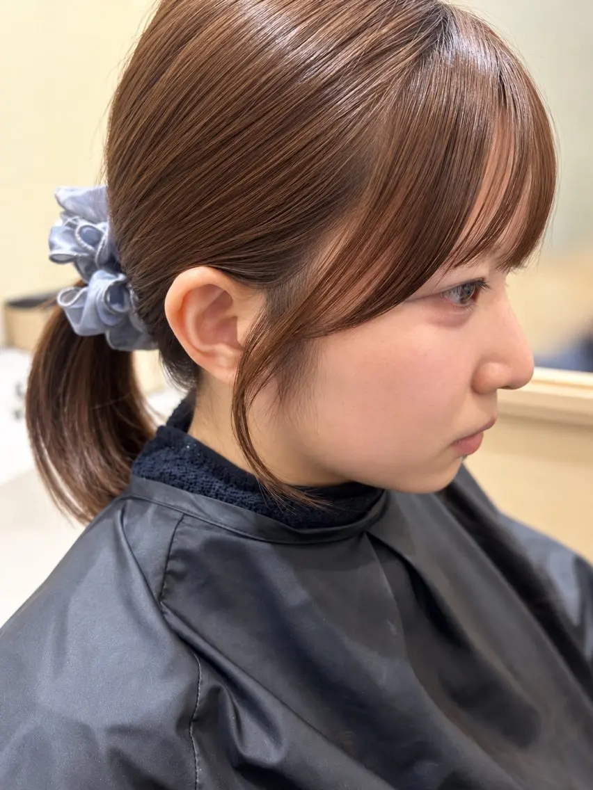 ミディアム 小顔カット トリートメント カット 久木原 ゆりのヘアスタイル