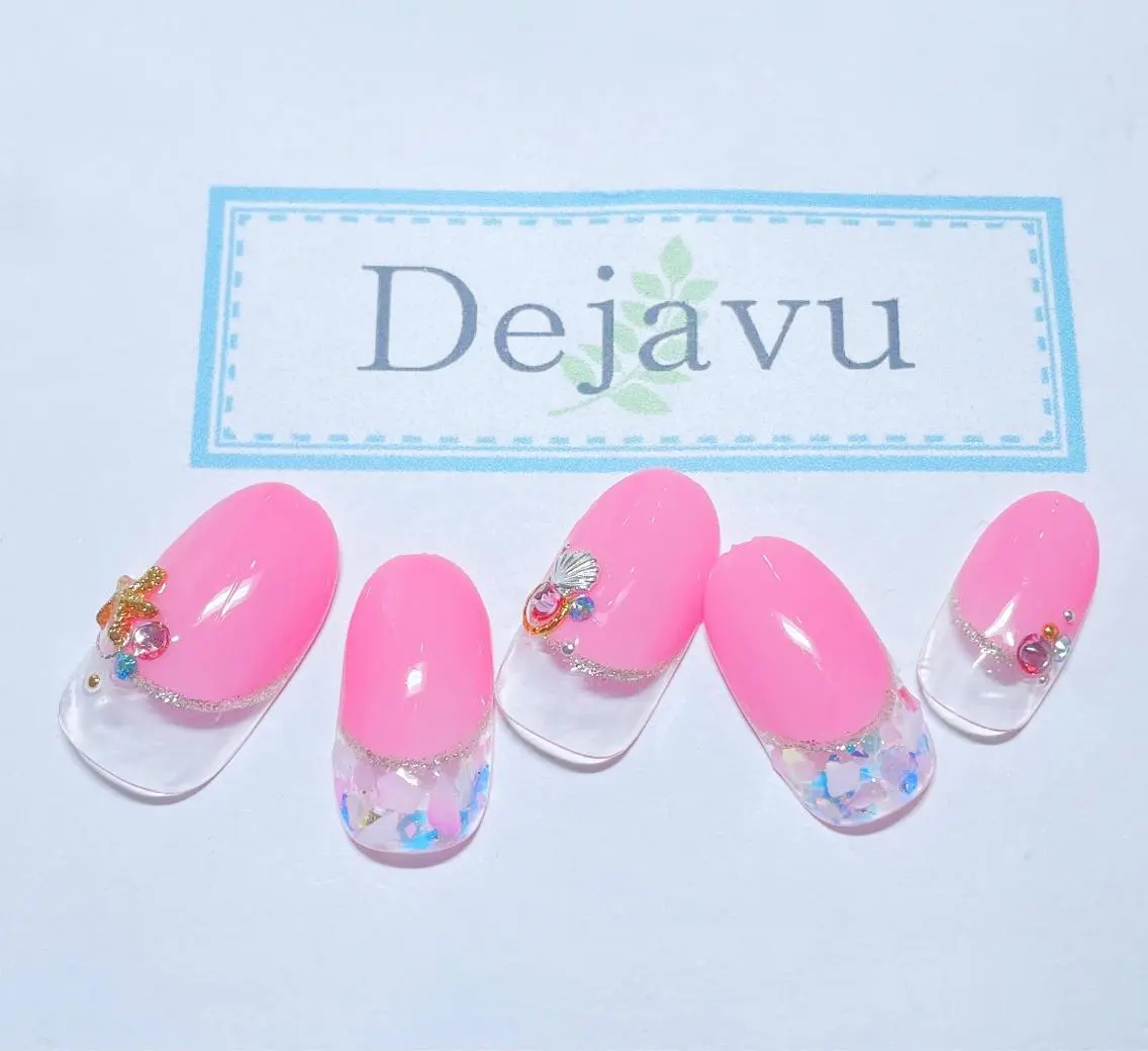 ネイル アートネイル ピンク ハンドネイル Nail salon Dejavu 🌿のネイルデザイン