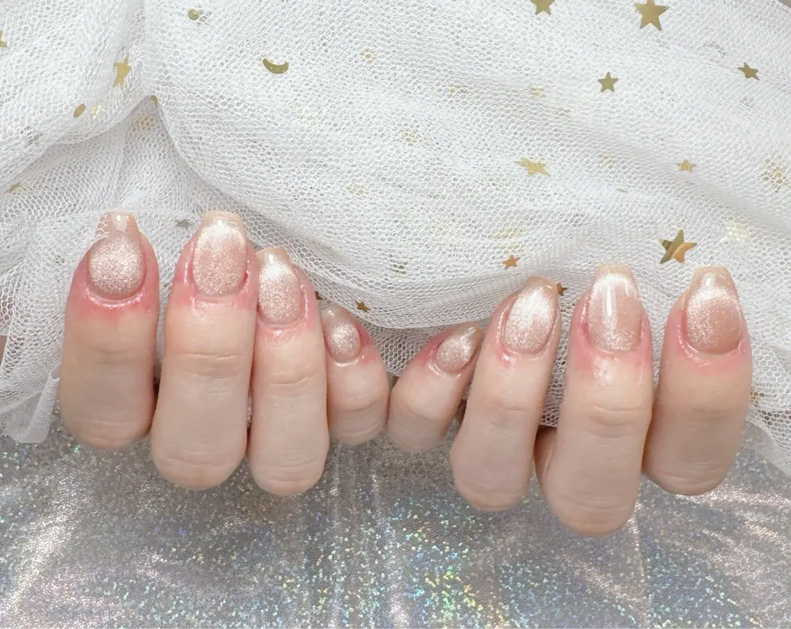 ネイル フレンチネイル マグネットネイル マグネットフレンチ 💓mi.o Nail上野店のネイルデザイン