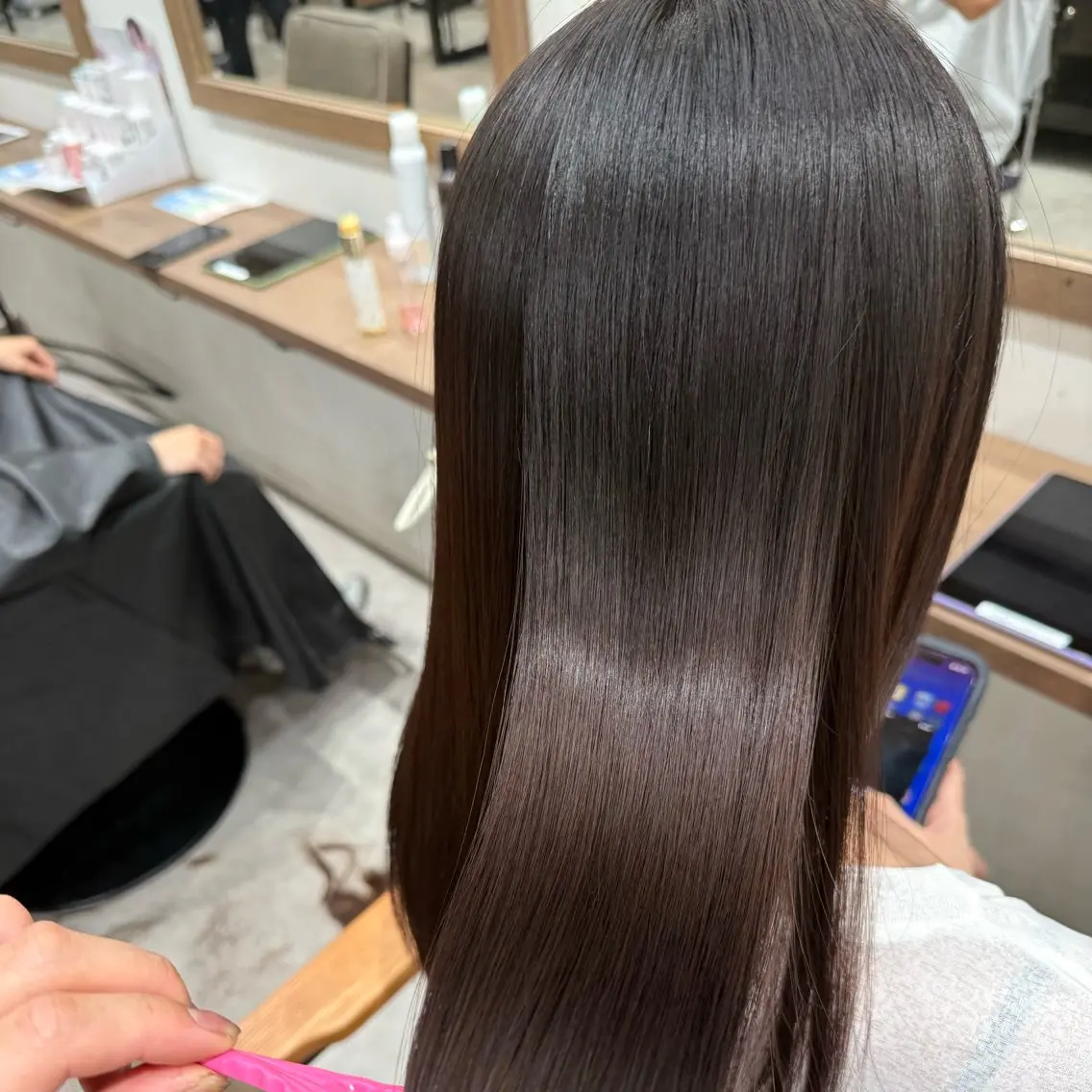 セミロング カット パーマ ルナ🫐縮毛矯正 🫐髪質改善のヘアスタイル
