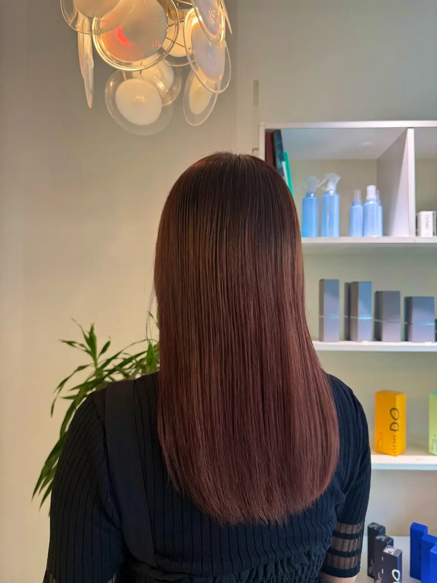 カラー ブリーチ ブラウンカラー グラデーションカラー ピンクカラー 山城まりも/ モデル様募集中/西宮のヘアスタイル