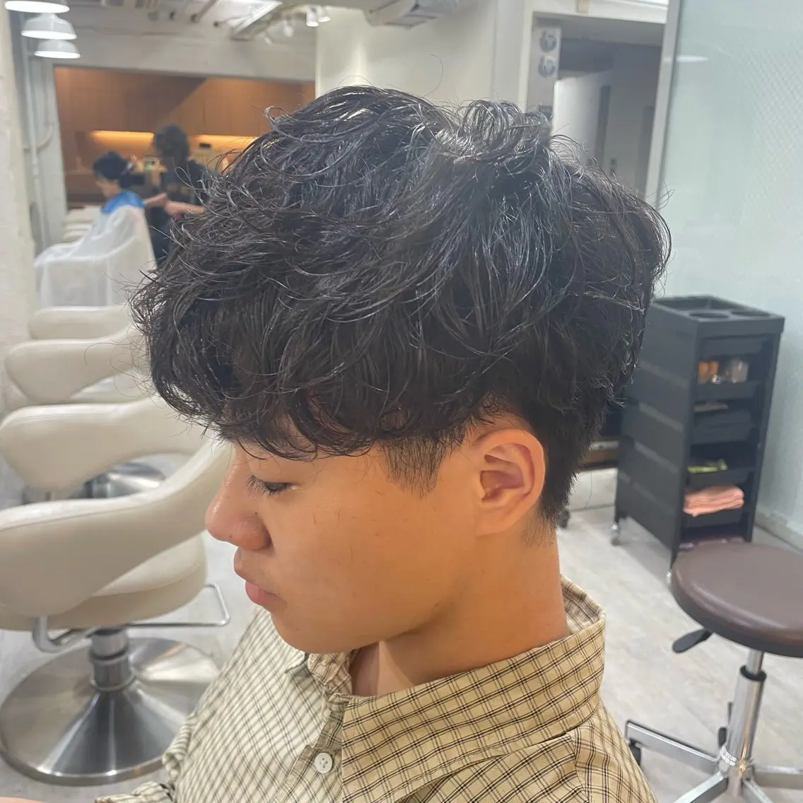 パーマ メンズ カット ヘアカラー メンズパーマ 朝ラクセット 颯のヘアスタイル