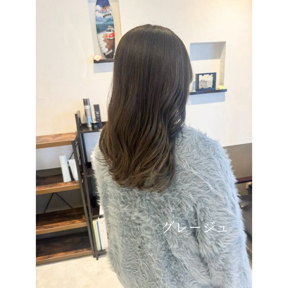 セミロング カラー 坂井田 浩樹のヘアスタイル