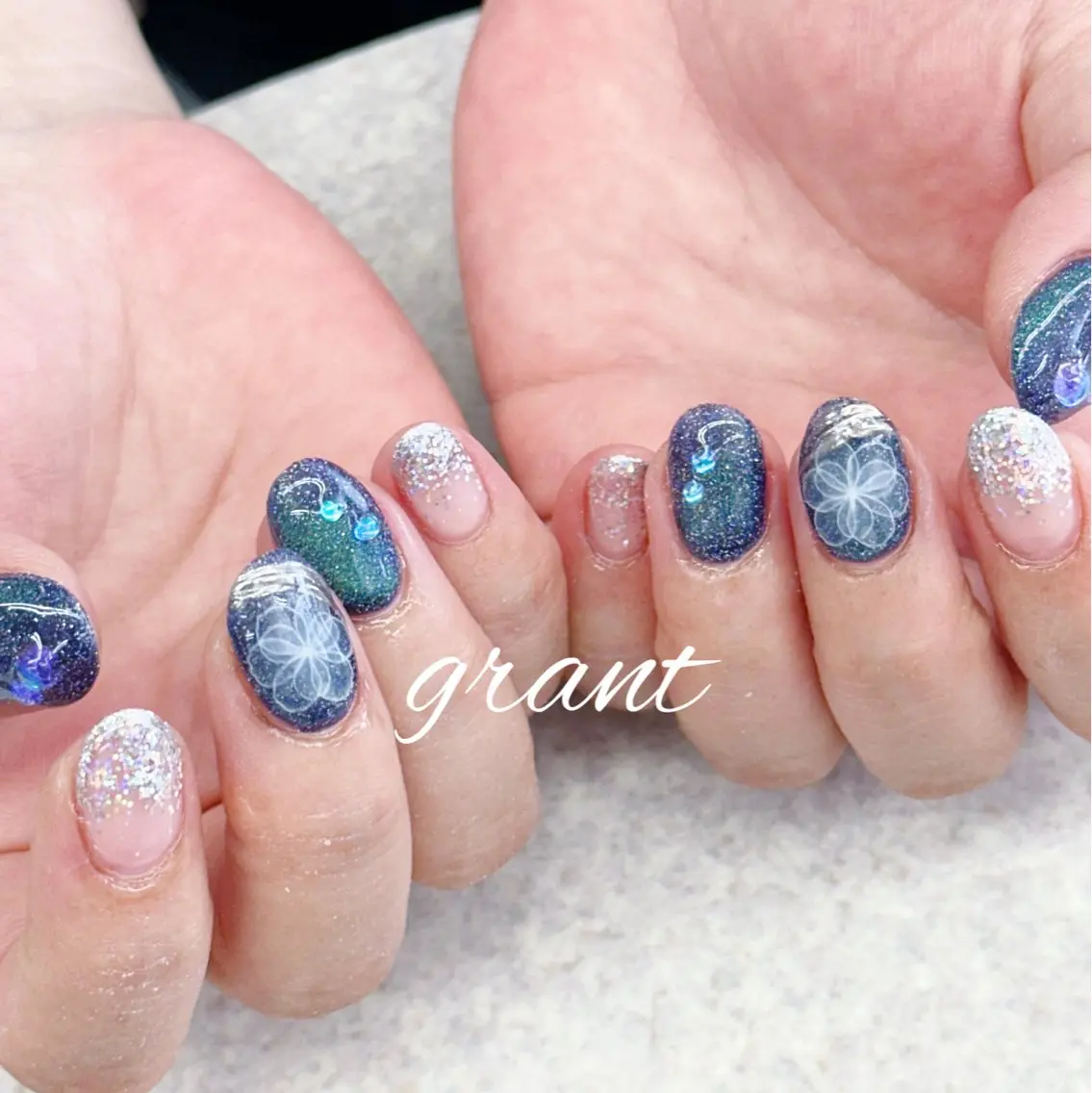 ネイル マグネットネイル シンプルネイル ハンドネイル nailsalon grantのネイルデザイン