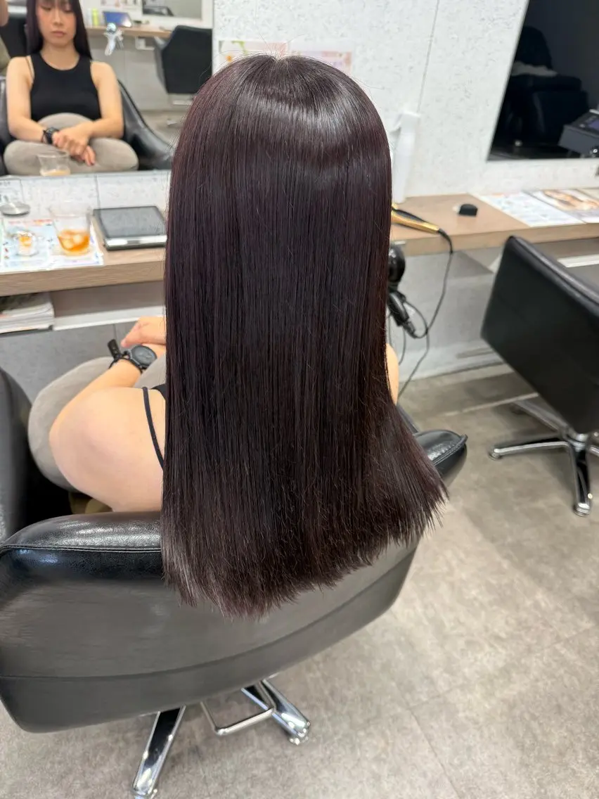 ロング カット 縮毛矯正 トリートメント 質感再生カラー/ 髪質改善/karinのヘアスタイル
