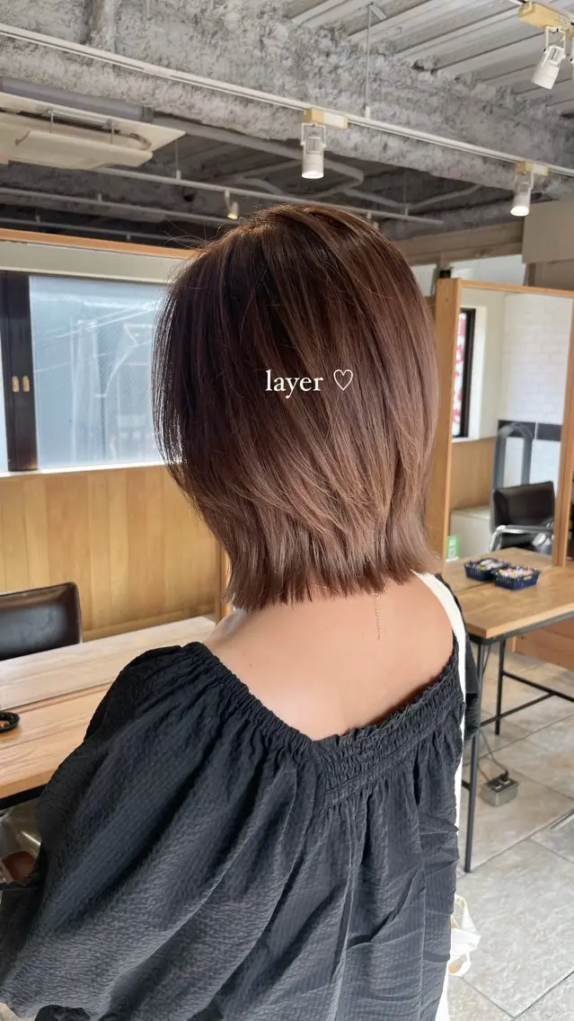 ショート カラー ボブ レイヤーカット レイヤー／髪質改善／ 銀座／CHIEのヘアスタイル