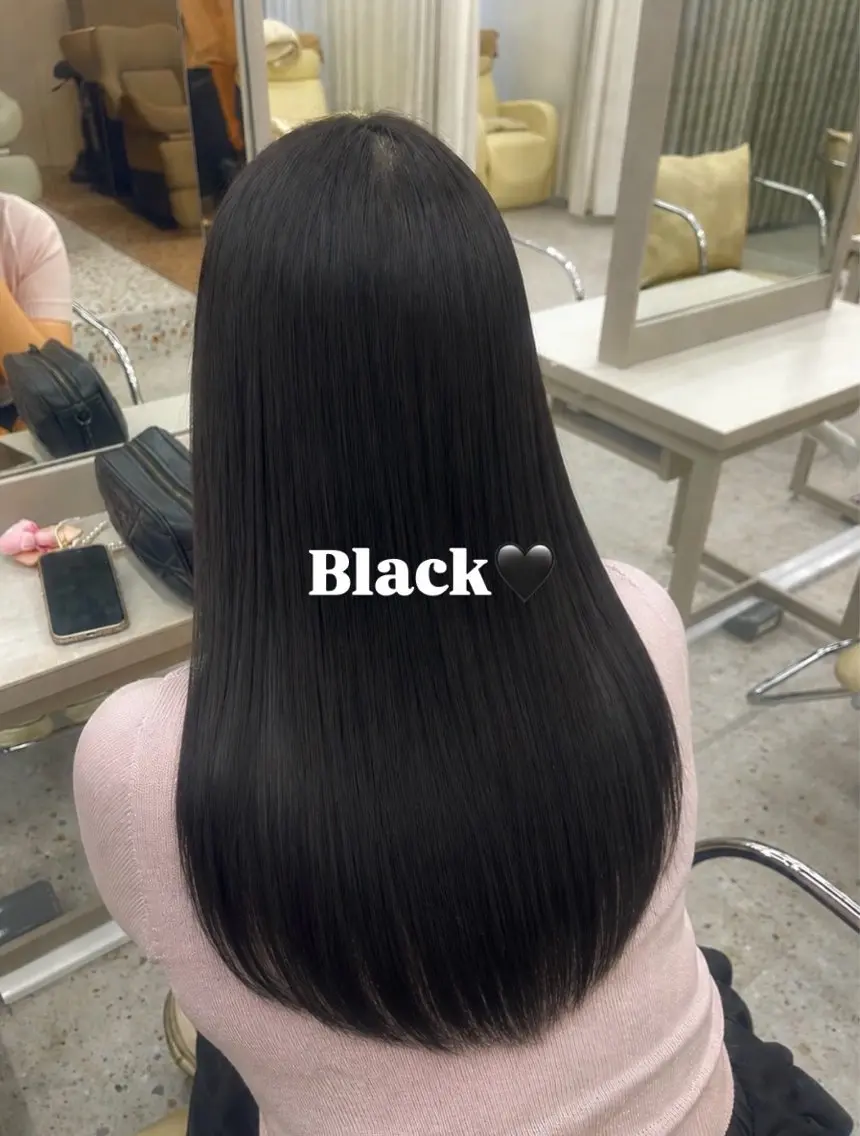 カラー 黒髪 ブリーチ 透明感カラー ブリーチなしカラー 髪質改善 ヘアカラー COCO reiのヘアスタイル