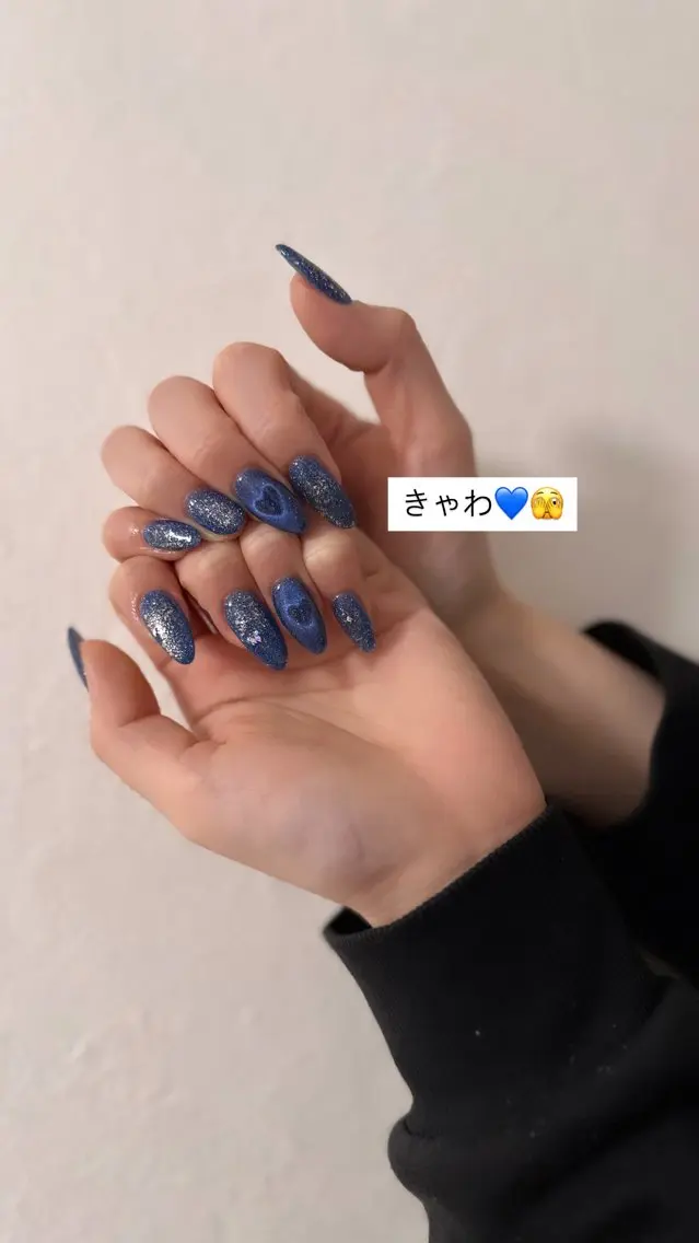 メンズ ネイル ハート マグネットネイル Non Nonのネイルデザイン