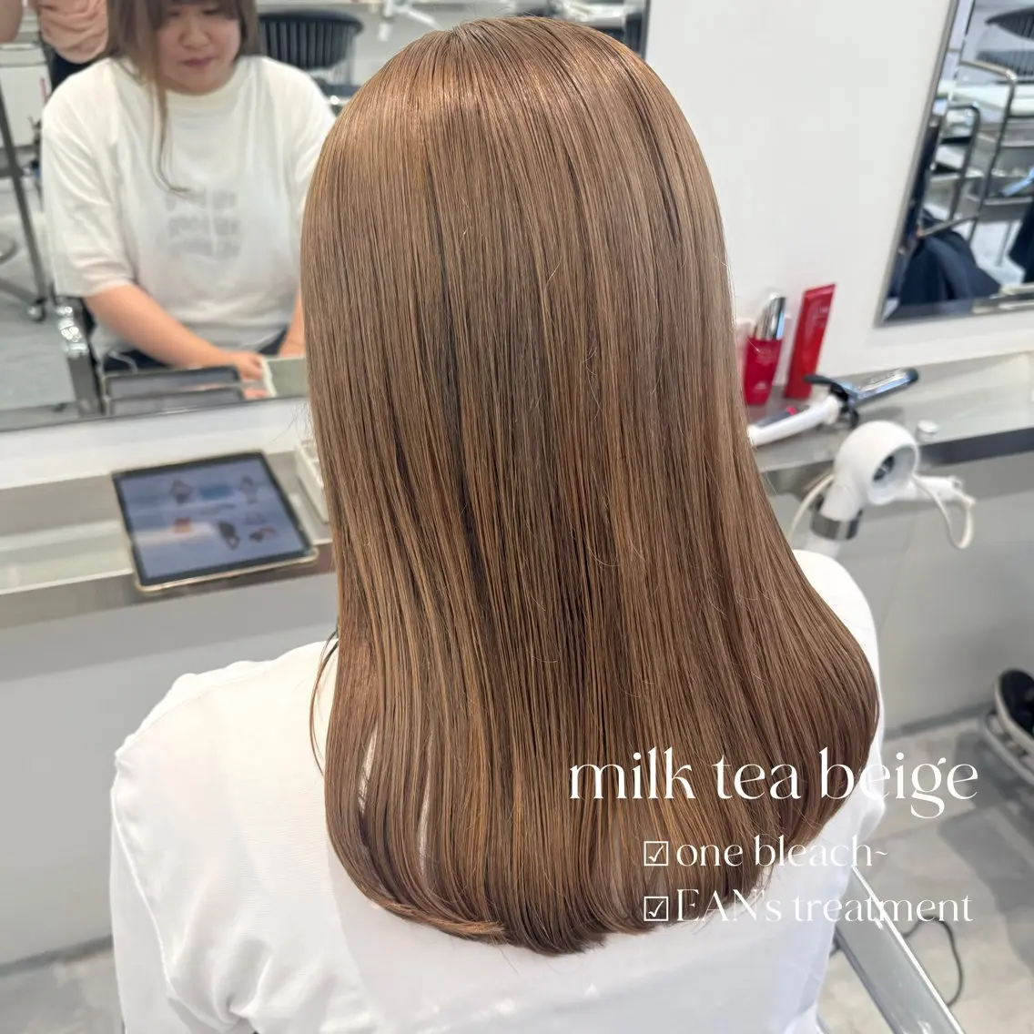 セミロング カラー ヘアカラー トリートメント ParveMix￤ 大賀さつき🍨🤍のヘアスタイル
