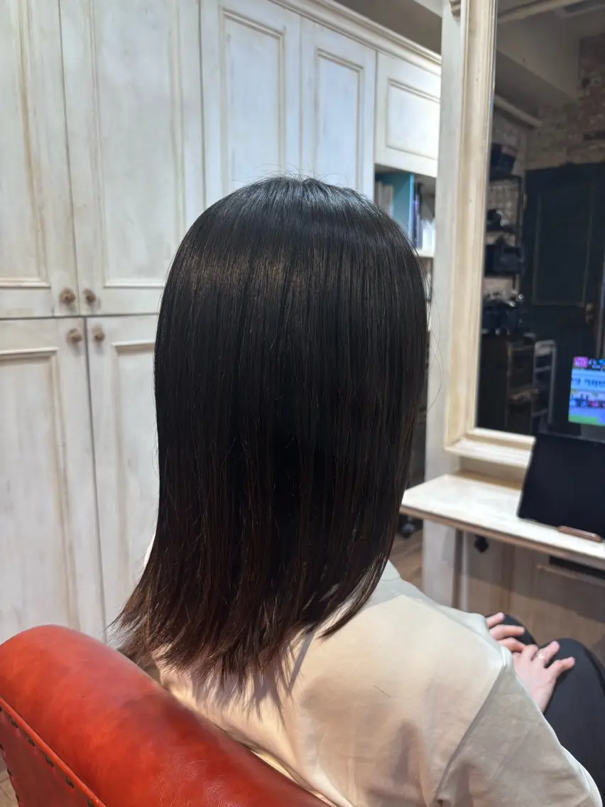 ミディアム カット 縮毛矯正 田尾 凌雅のヘアスタイル
