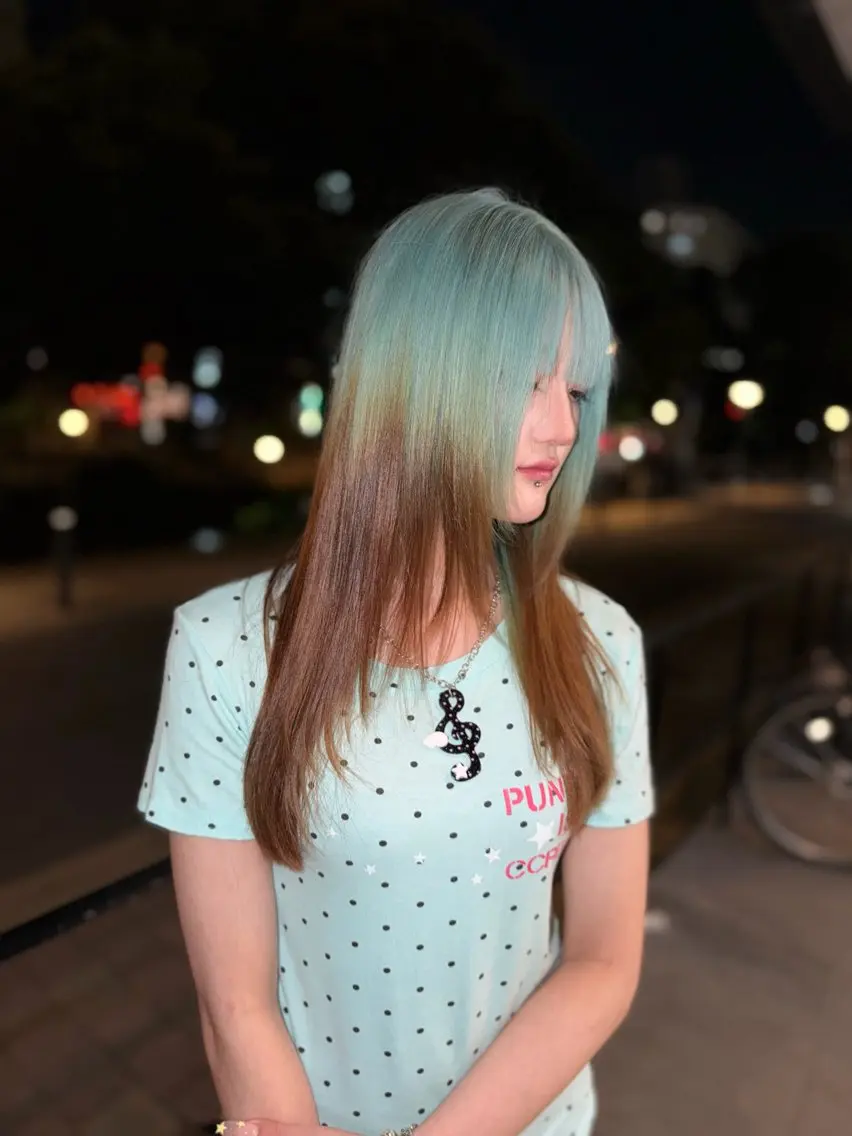 ミディアム カラー ヘアカラー 岡山ハイトーン・ ルーツカラー/こもものヘアスタイル