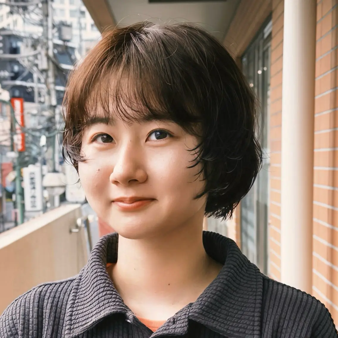 ショート カラー パーマ カット パーマ "ラフな雰囲気"🍃 パーマ🌀かんたまるのヘアスタイル