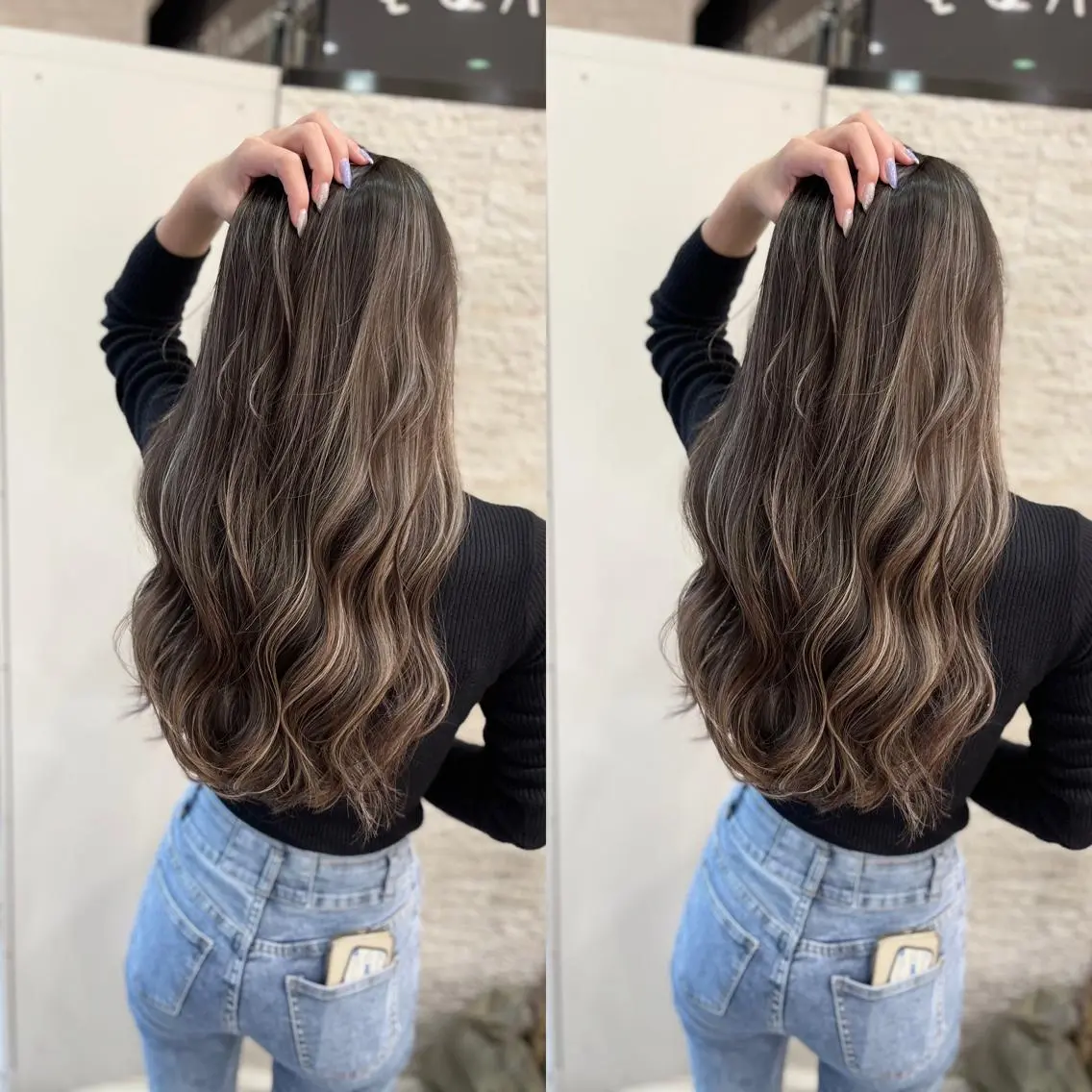 ロング ヘアカラー トリートメント Y Uのヘアスタイル