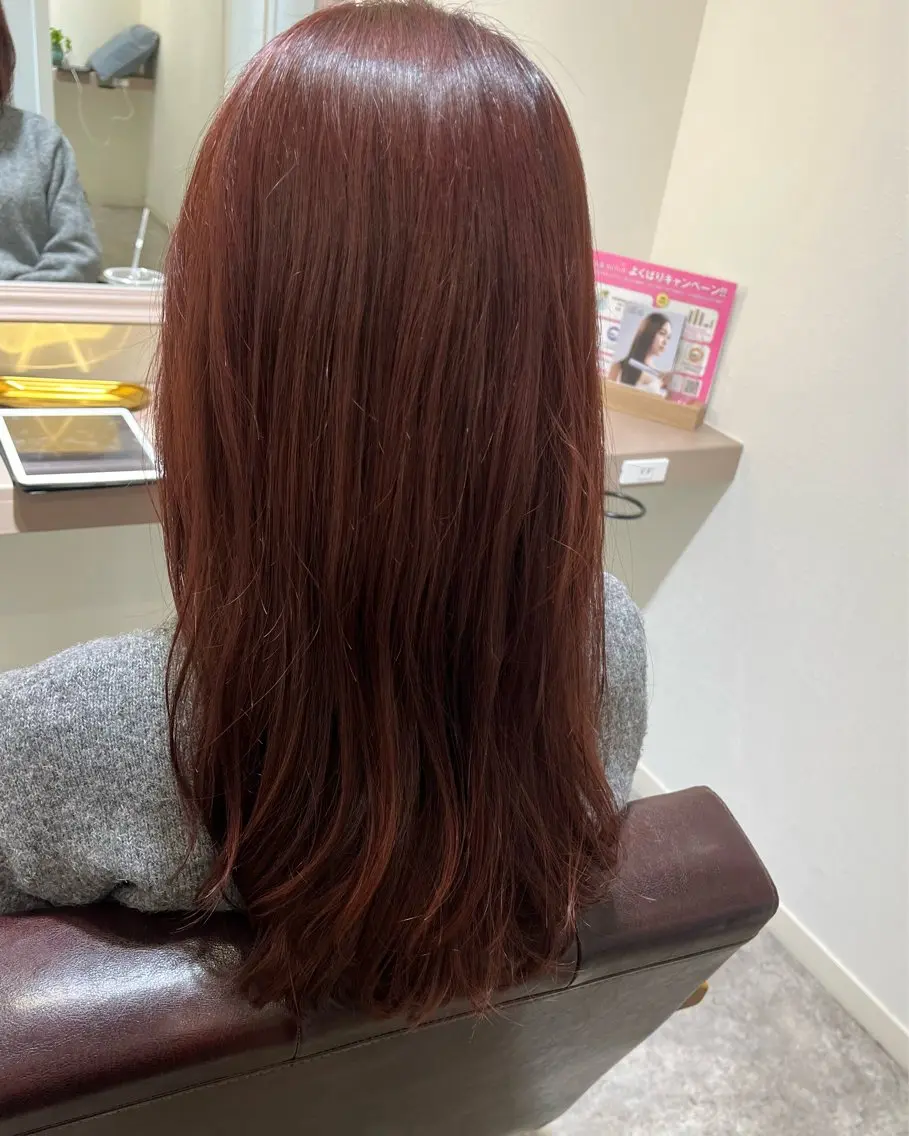 ロング カラー ピンクカラー カット ヘアカラー 堀越 エリのヘアスタイル