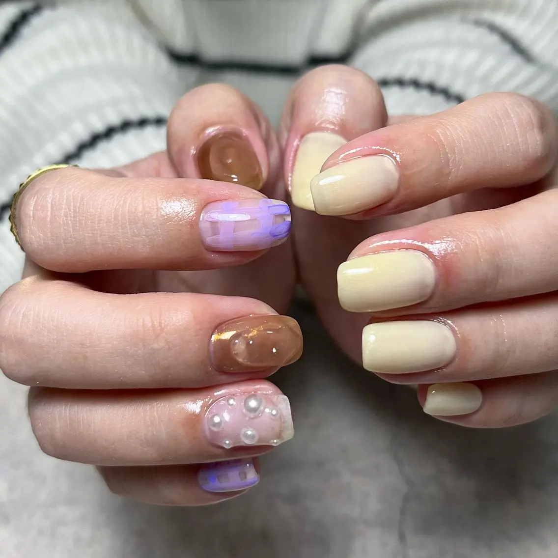 ネイル ラメ(グリッター) ハンドネイル vegh. nail／阿波座のネイルデザイン