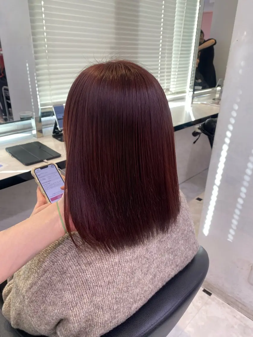 ロング カラー ヘアカラー トリートメント ヘッドスパ ヘアセット ♥️韓国風透明感 暖色misa♥️のヘアスタイル