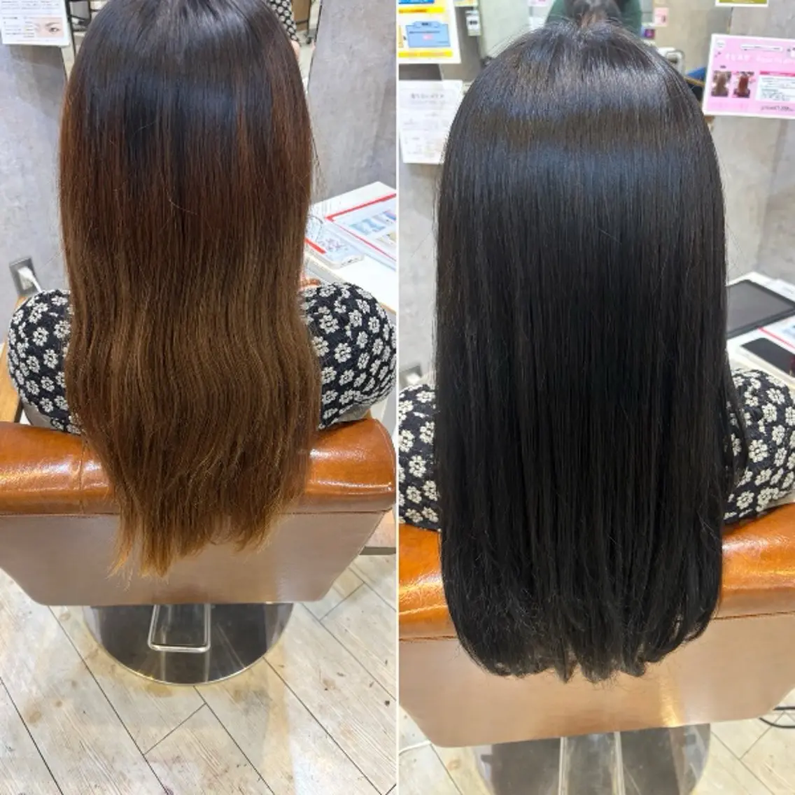 ロング カラー 黒髪 透明感カラー グレージュ ヘアカラー 艶カラー/学園前/ Remikaのヘアスタイル