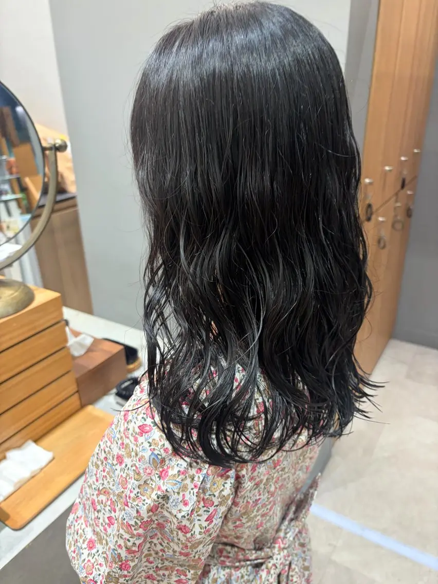 セミロング パーマ カット パーマ 安藤萌栞 /パーマモデル募集のヘアスタイル