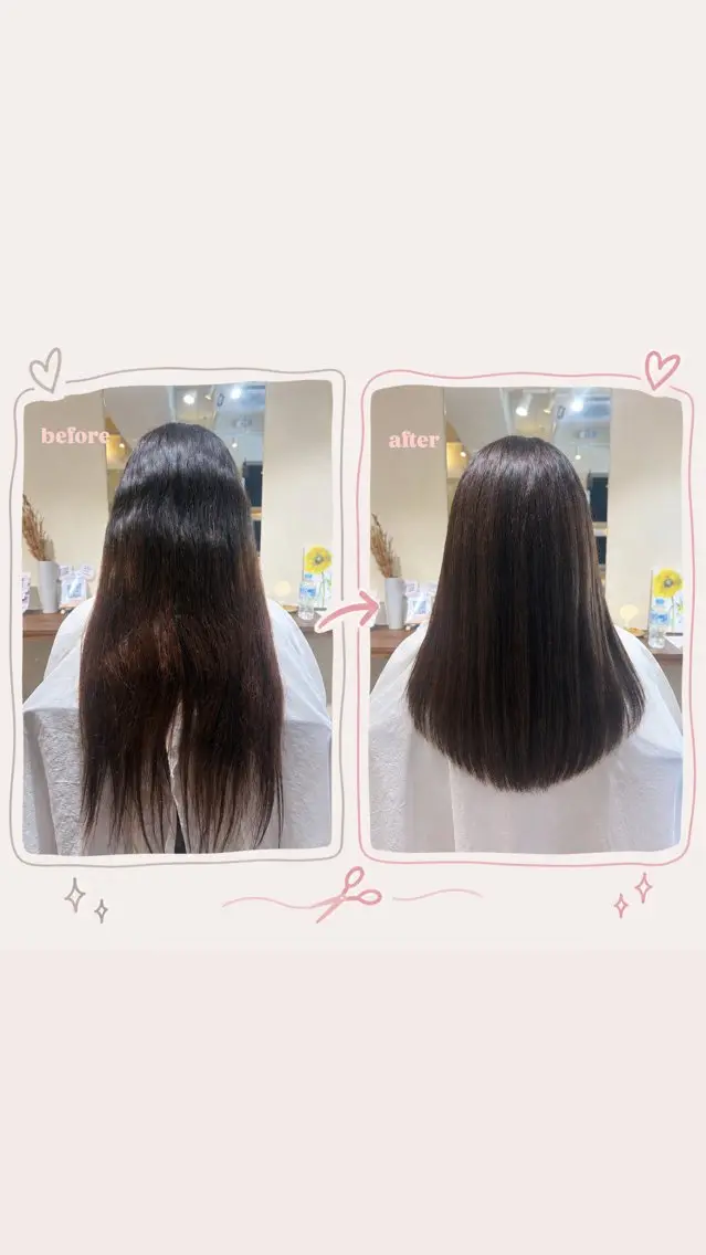 セミロング カット 連下 愛唯のヘアスタイル