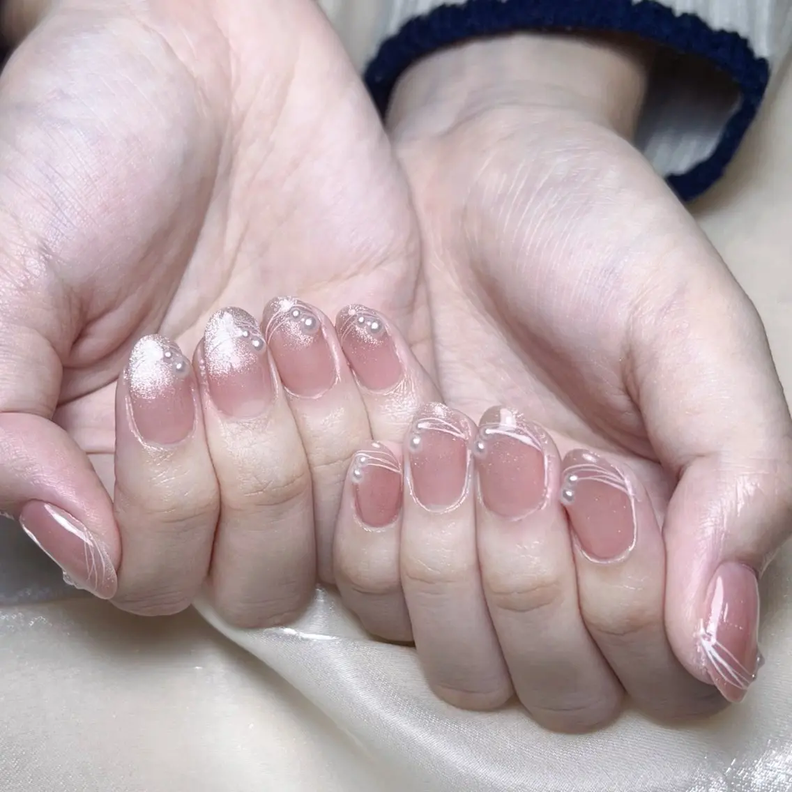 メンズ ネイル メンズ韓国風 アートネイル オーロラネイル ガーリー キラキラネイル ハンドネイル Nail salon 木にいるのネイルデザイン