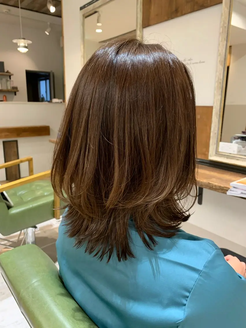 ミディアム カラー rinrin 天文館のヘアスタイル
