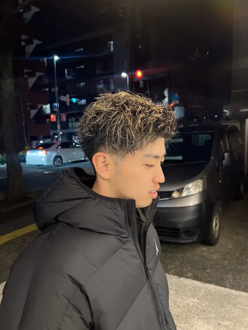 カラー パーマ メンズ カット ヘアカラー パーマ 透明感カラー 🫧ゆうしん/平尾のヘアスタイル